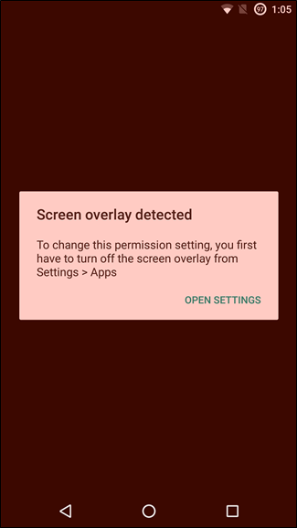 Screen Overlay Detected