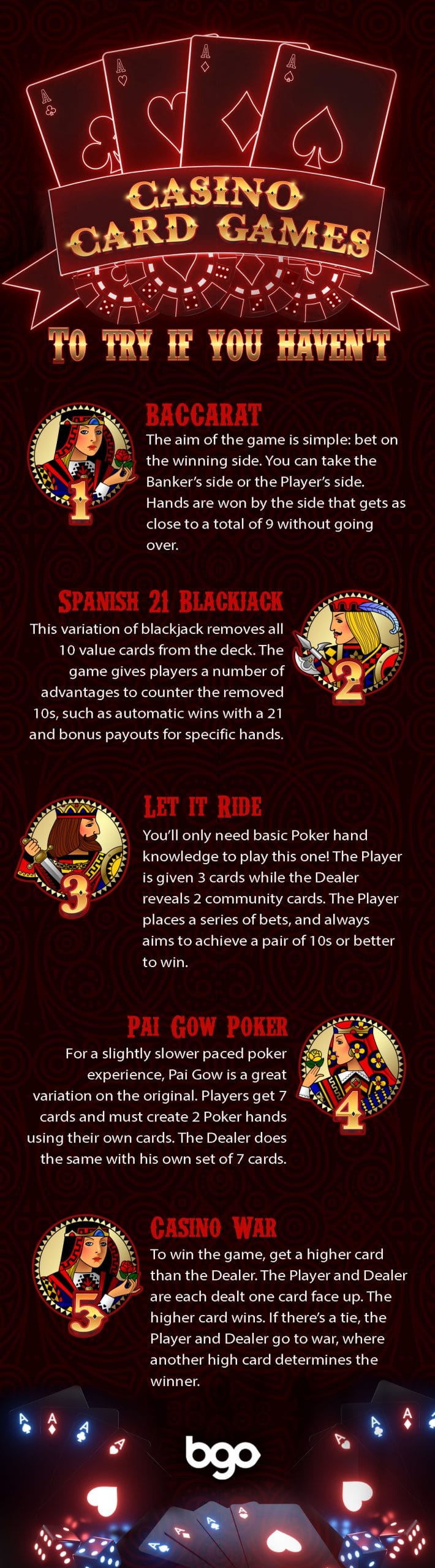 Casino Card Games to try if you havent infographic